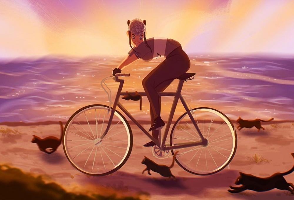 Verdiana, l'artista che racconta le donne in bicicletta, sognando un film in stile Disney 