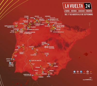 Vuelta 2024: presentate le 21 tappe, da Lisbona a Madrid